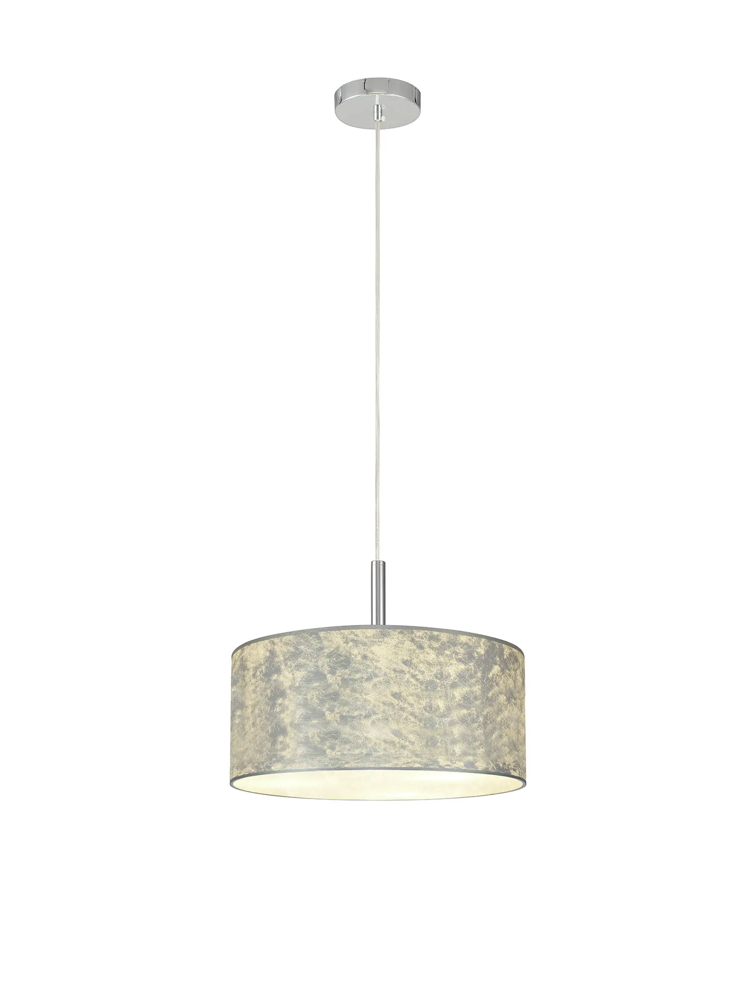 Baymont 40cm 3 Light Pendant Polished Chrome, Silver Leaf DK0794  Deco Baymont CH SL
